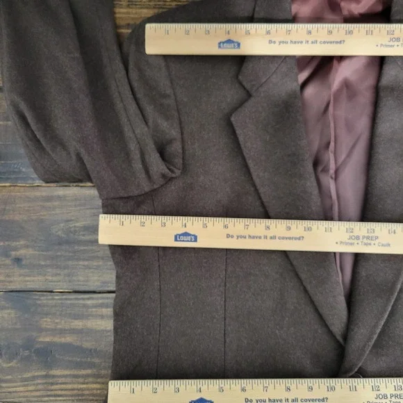 Mark Alexander Men's Sport Coat Blazer Brown Flannel Cashmere Blend 44L